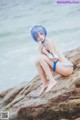 Coser @ 桜 桃 喵 Vol.036: 蕾姆 水 着 (48 photos)